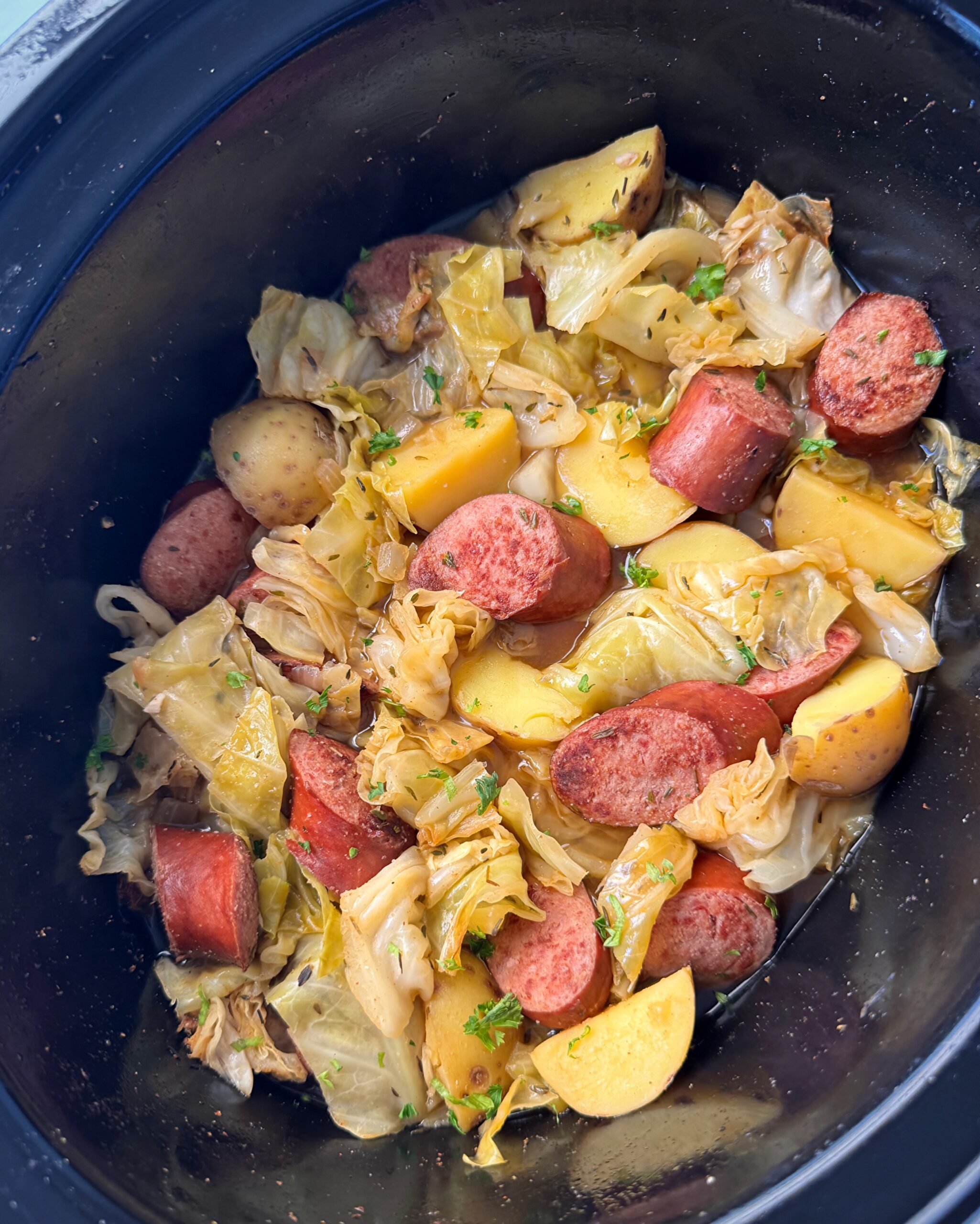 Set-It-And-Forget-It Slow Cooker Sausage and Cabbage Recipe